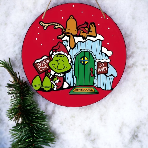 Other - Charlie Brown and The Grinch Holiday Mashup Wooden Plaque